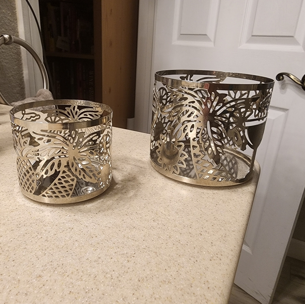 Candle holders, small and Two large